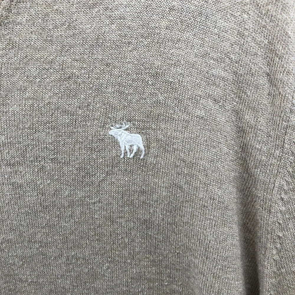Abercrombie & Fitch V-neck Sweater Mens XXL Beige Wool‎ Blend Pullover Sand